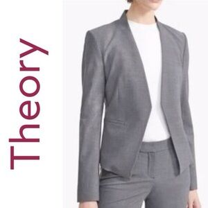 NWOT! Theory 2 Lanai Stretch Wool Open Front Blazer.